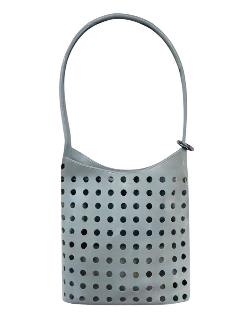 Sequoia Paris Perforated Leather Bucket Bag Gray